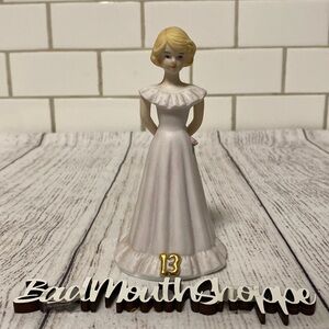 Vintage Enesco Growing Up Birthday Girls Porcelain Figurine - Blonde, 13